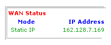 WAN Status with cable modem